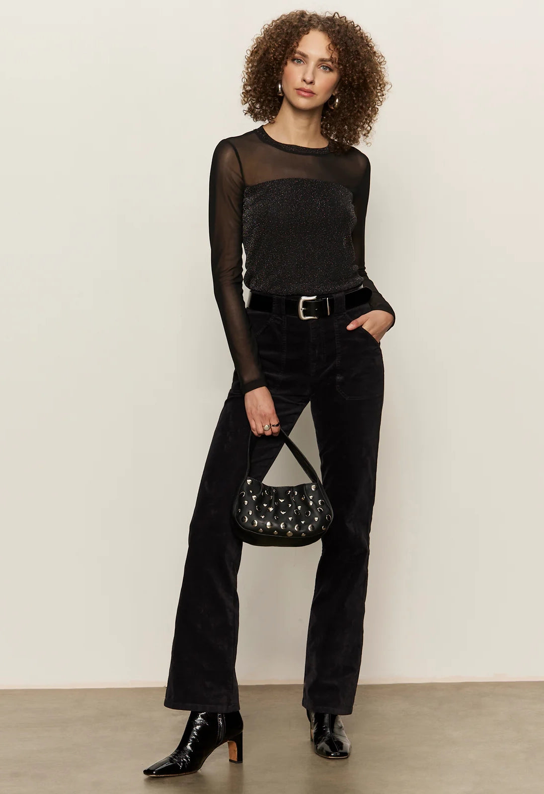 Sparkle Mesh Crew Tee