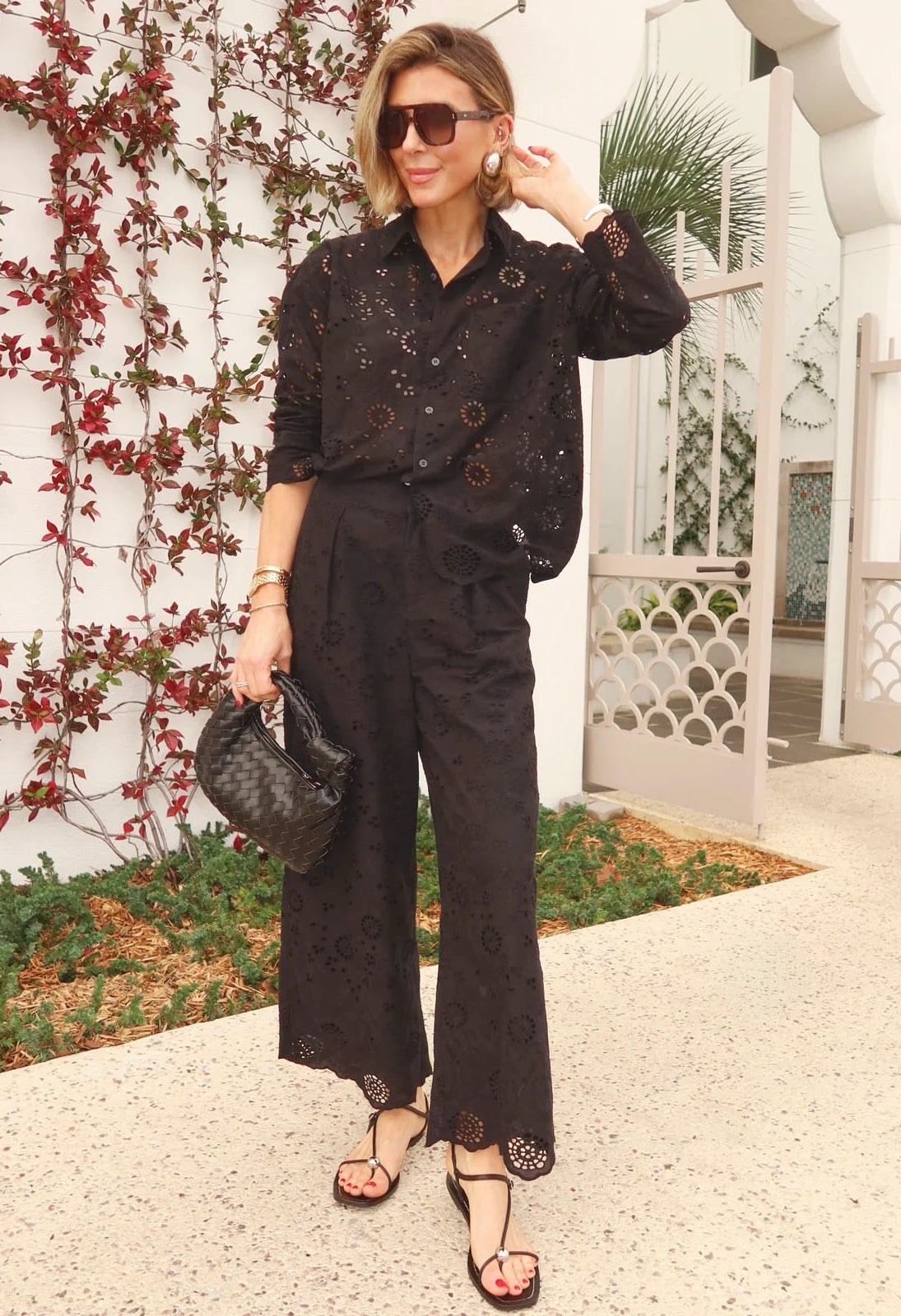 Splendid x @Cellajaneblog Eyelet Button Down
