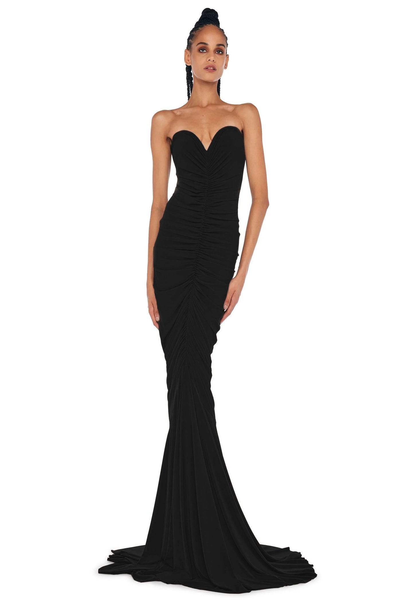 Strapless Shirred Front Fishtail