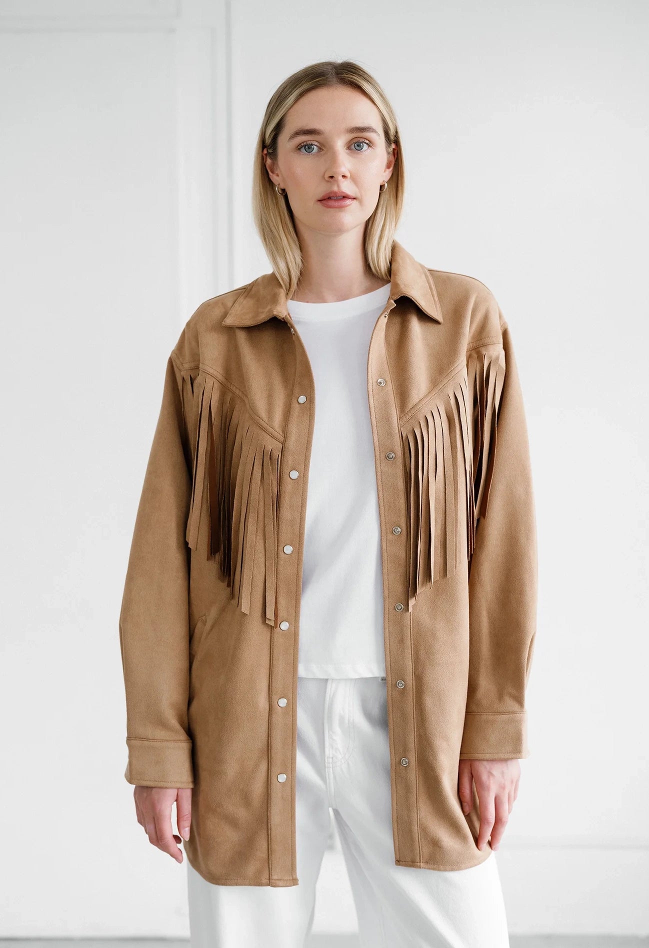 Camel Fringe Jacket