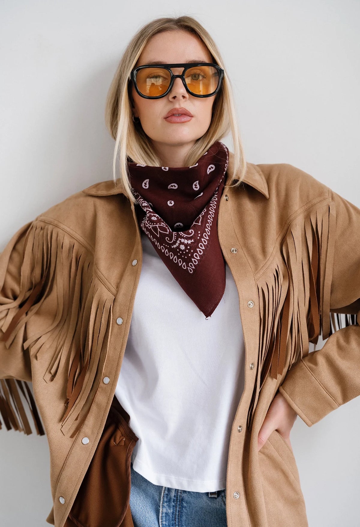 Camel Fringe Jacket