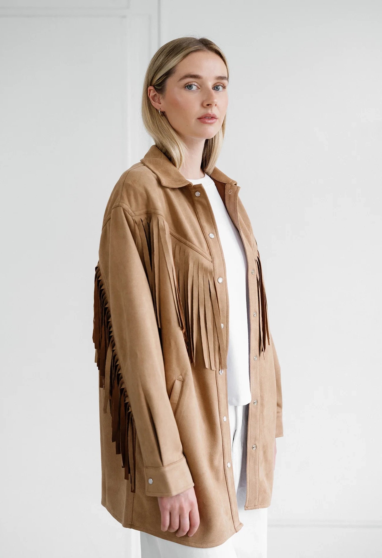 Camel Fringe Jacket