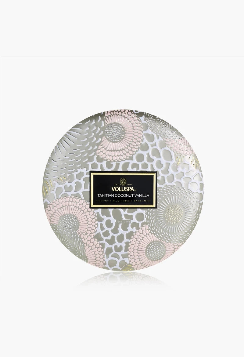 Tahitian Coconut Vanilla 3 Wick Tin Candle