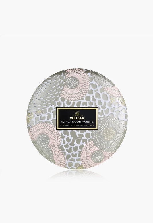 Tahitian Coconut Vanilla 3 Wick Tin Candle