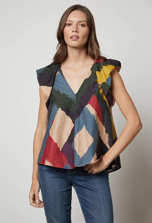 Tamra Printed Silk Cotton Voile Blouse