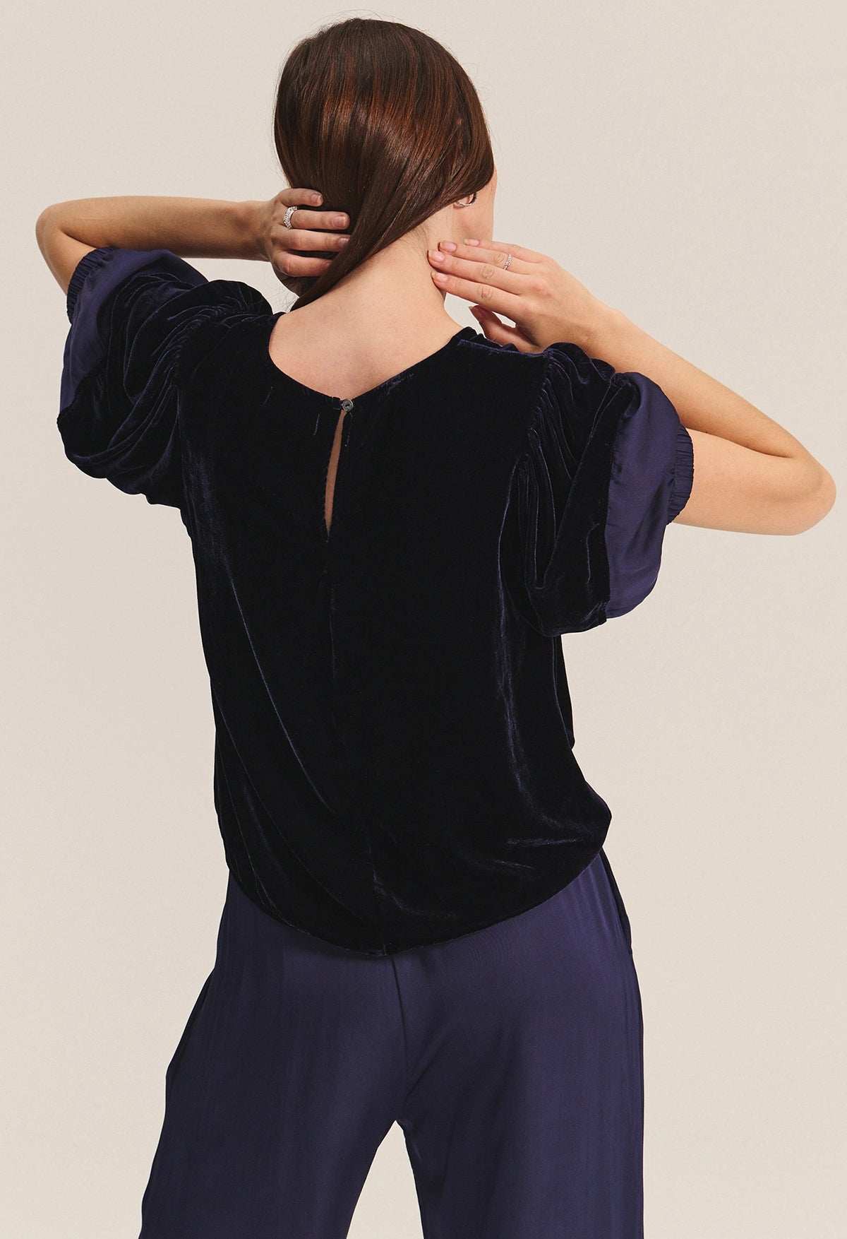 Taryn Velvet & Satin Mix Media Top