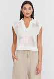 Taye Cotton Cashmere Mesh Collar Vest