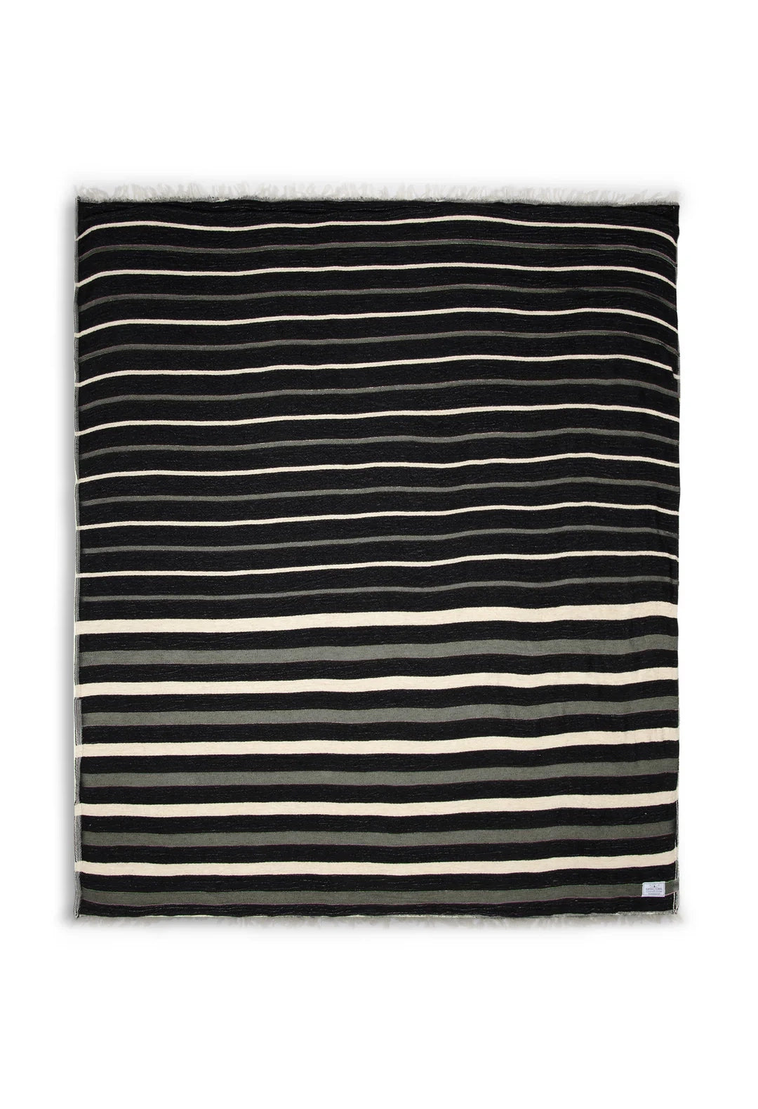 Striped Linen Blend Fleece Throw