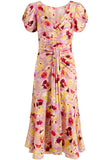 Tossed Floral Walker Dress