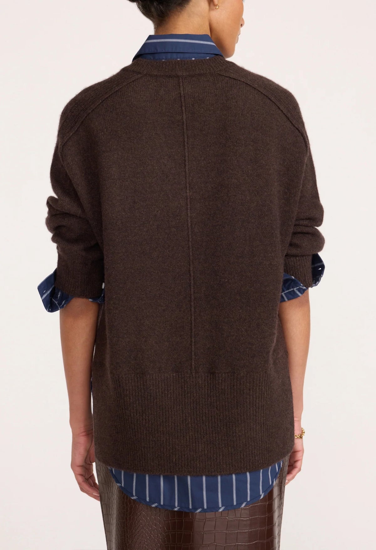 Vneck Printed Layered Pullover