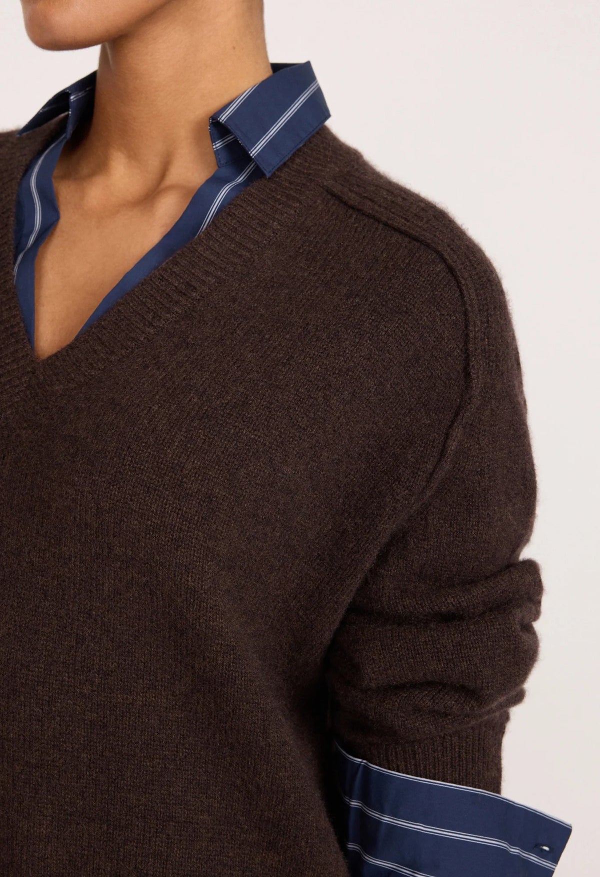 Vneck Printed Layered Pullover