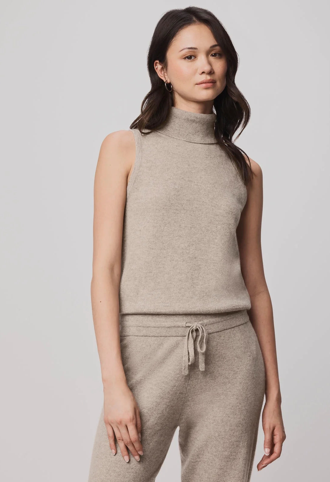 Tori Cashmere Turtleneck Tank