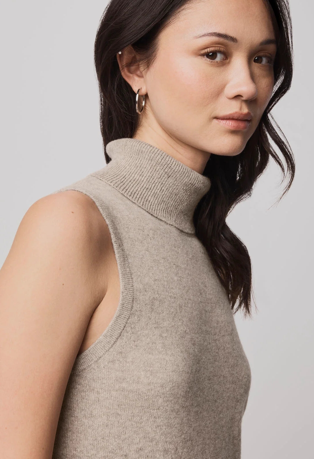 Tori Cashmere Turtleneck Tank