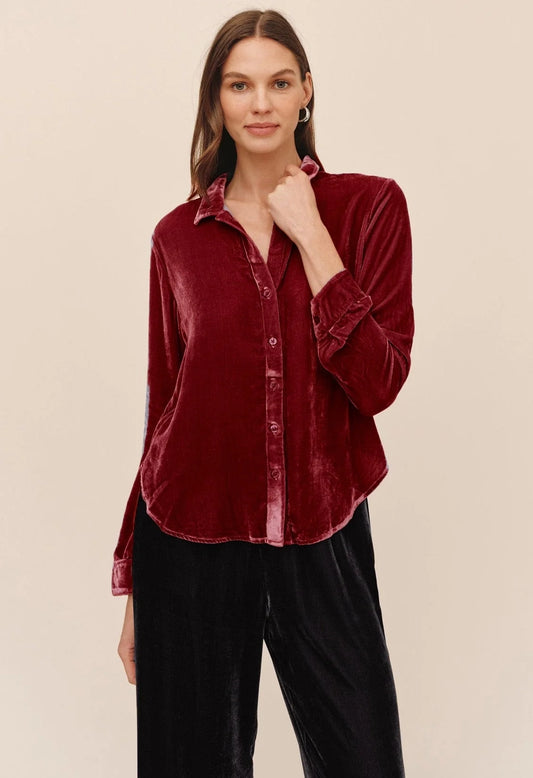 Velvet Long Sleeve Clean Shirt