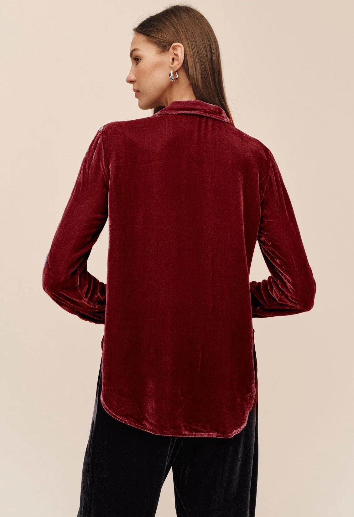 Velvet Long Sleeve Clean Shirt