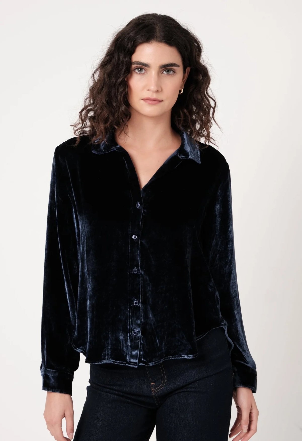 Velvet Long Sleeve Clean Shirt