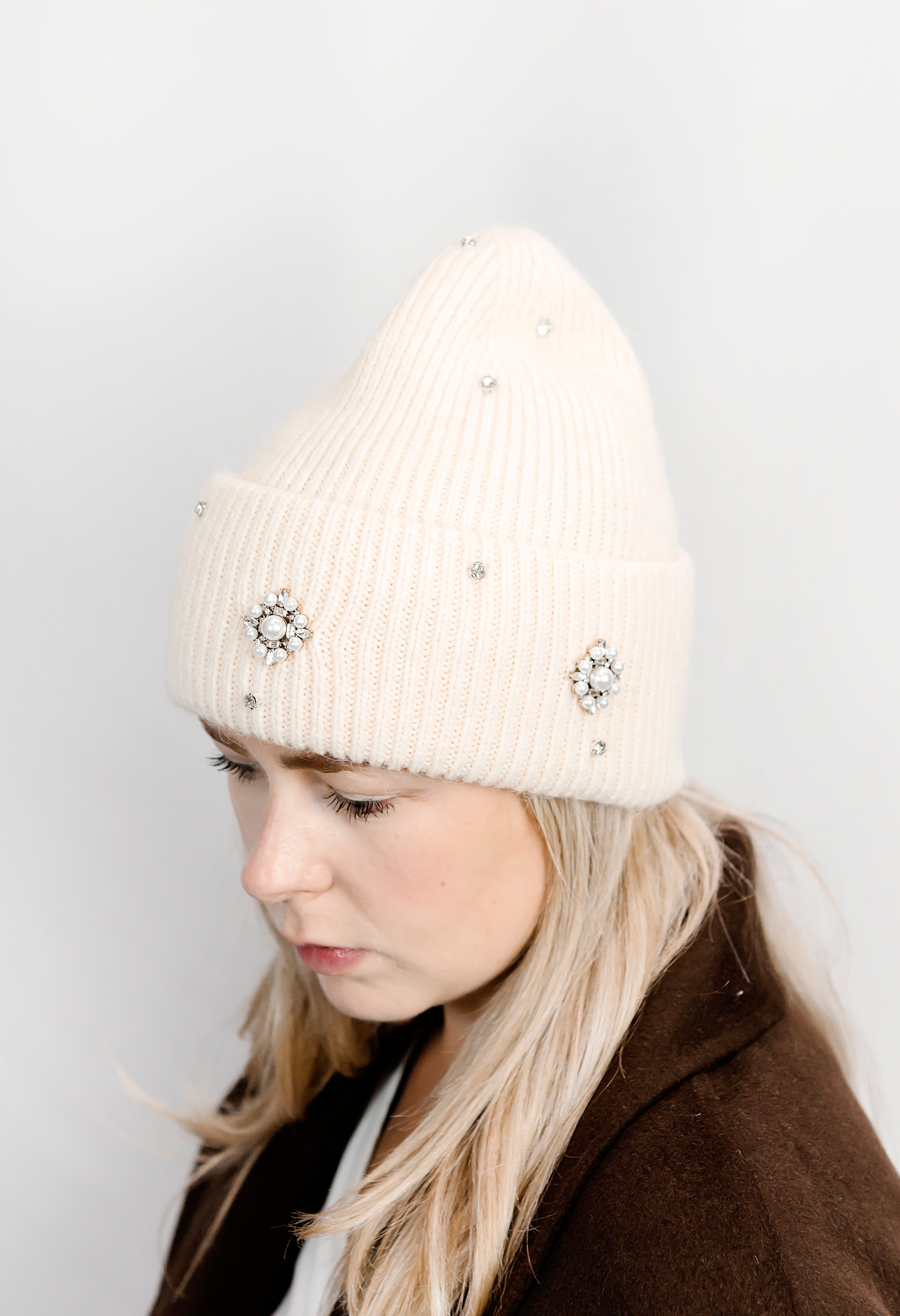 Emebllished Toque - Cream – Who Cares? Wear