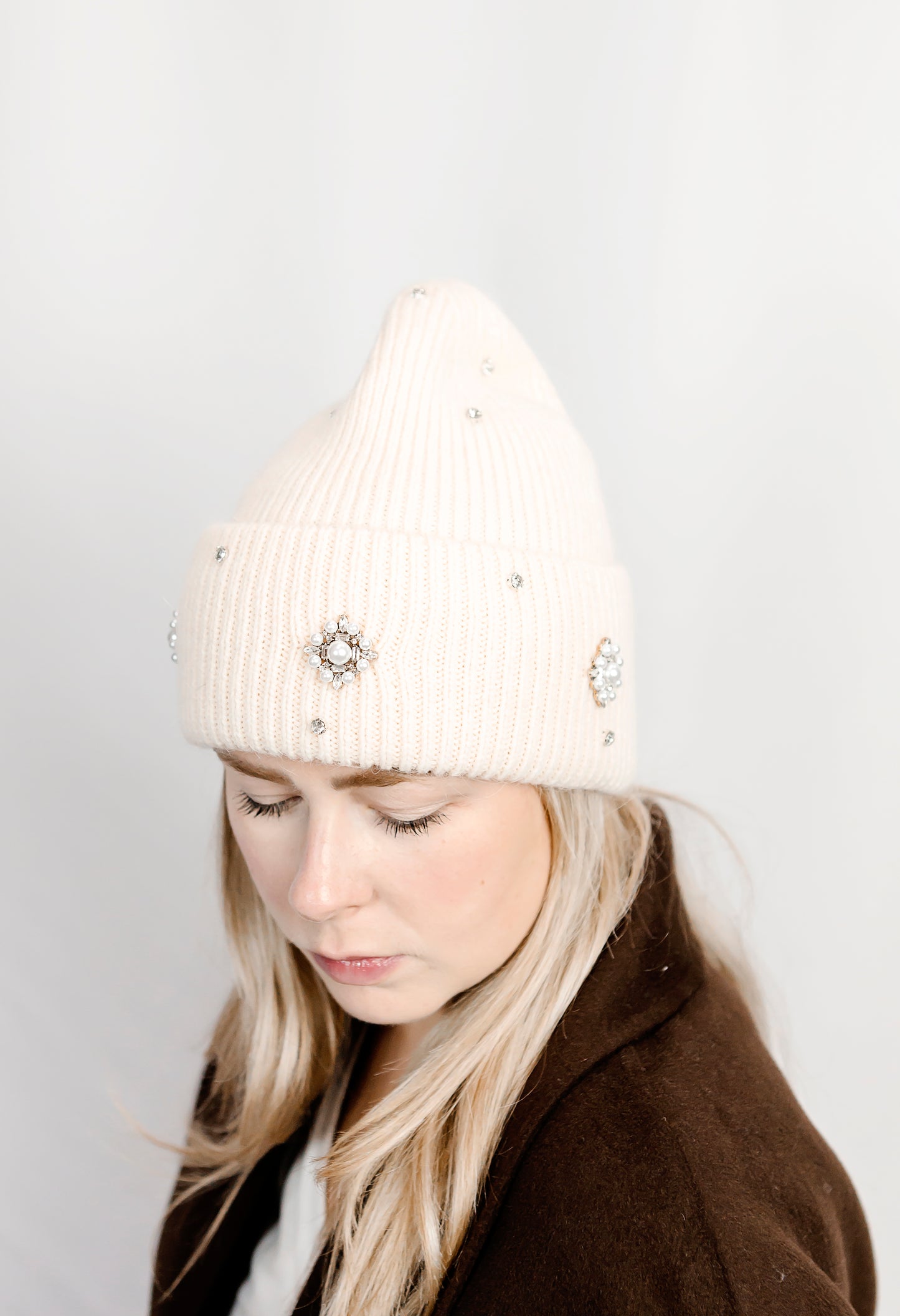 Emebllished Toque - Cream