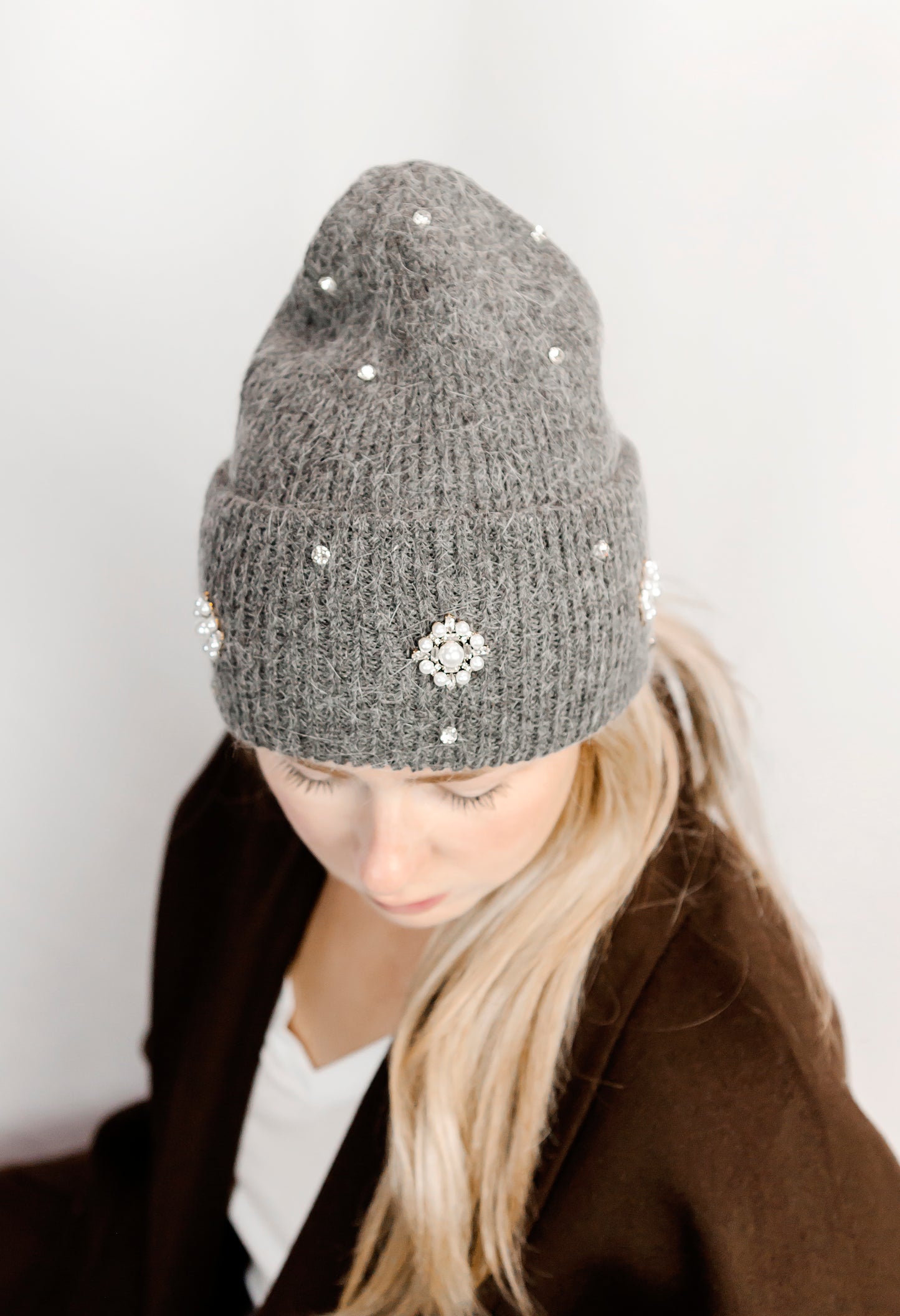 Emebllished Toque - Grey