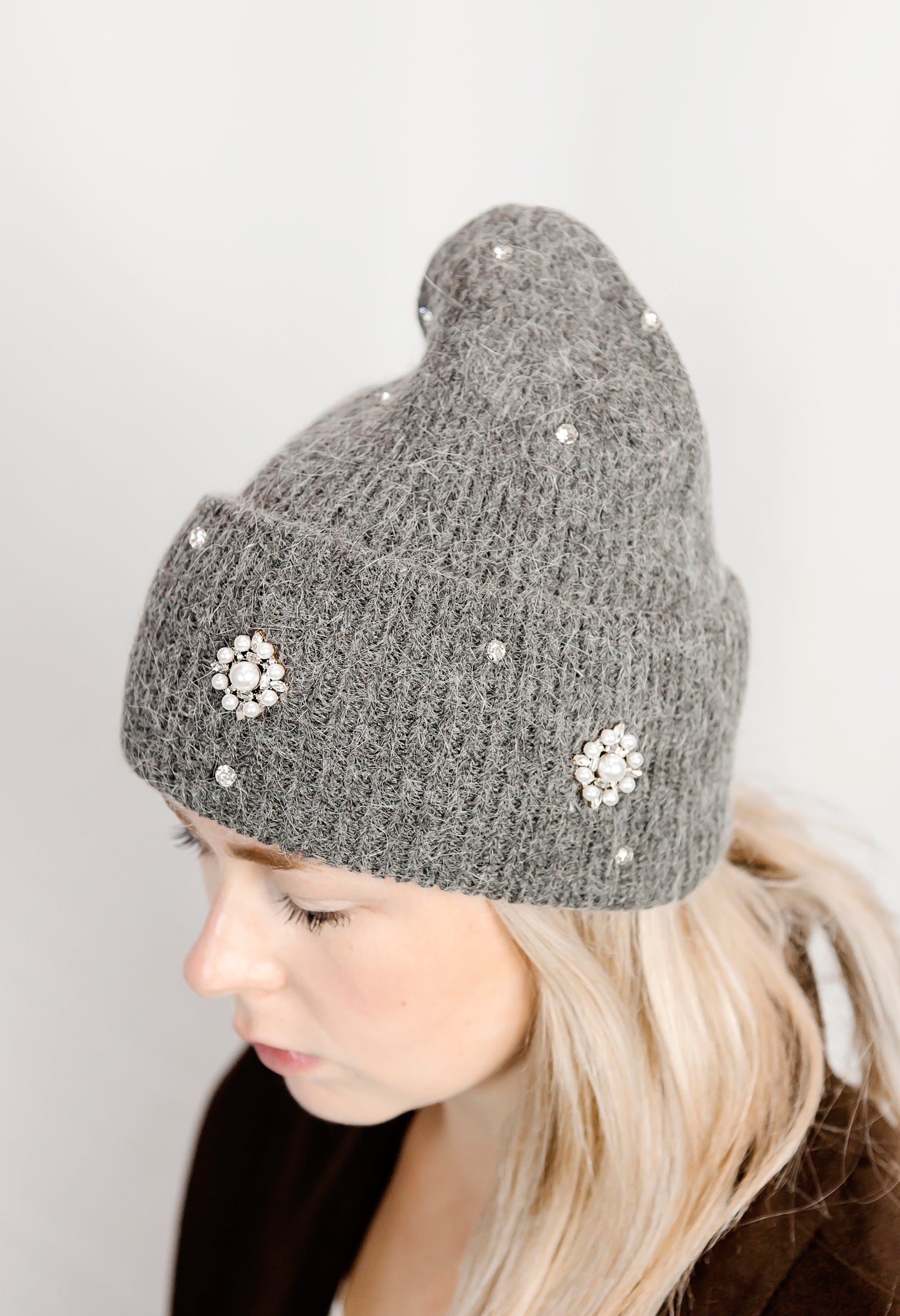 Emebllished Toque - Grey