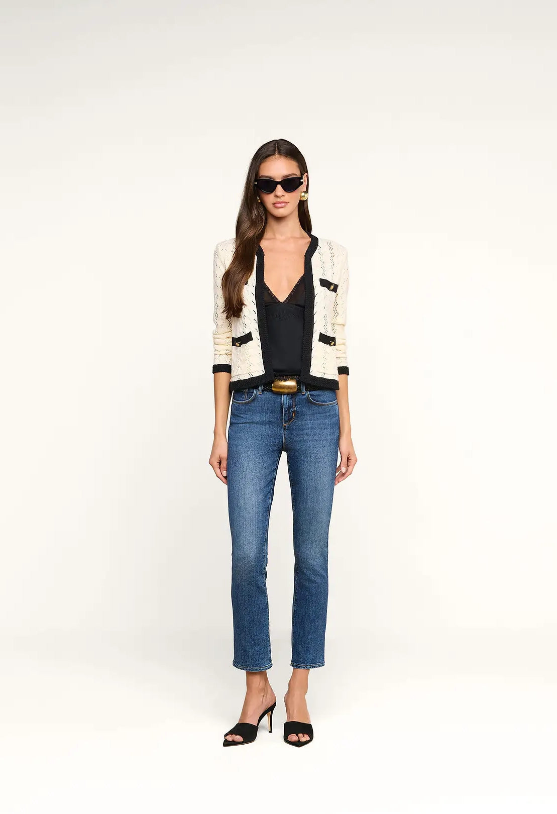 Zephyra Pointelle Knit Cardigan