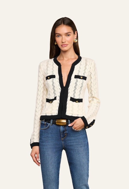 Zephyra Pointelle Knit Cardigan