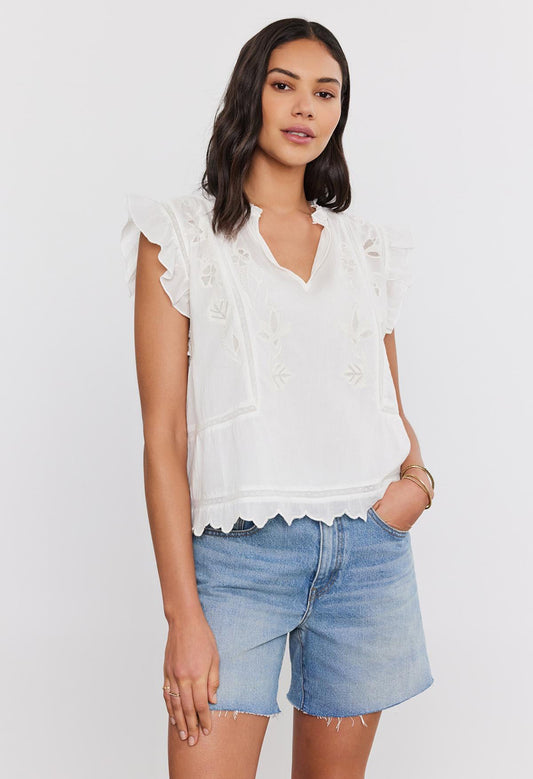 Charlene Embroidered Lace Sleeveless Top