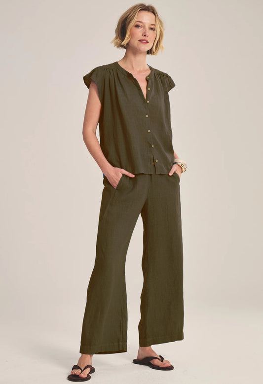 Janey Woven Linen Top