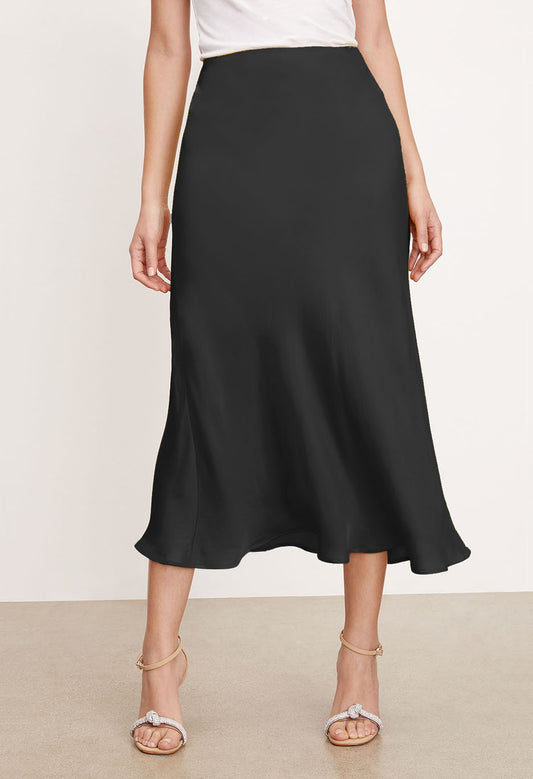 Aubree Satin Viscose Midi Skirt