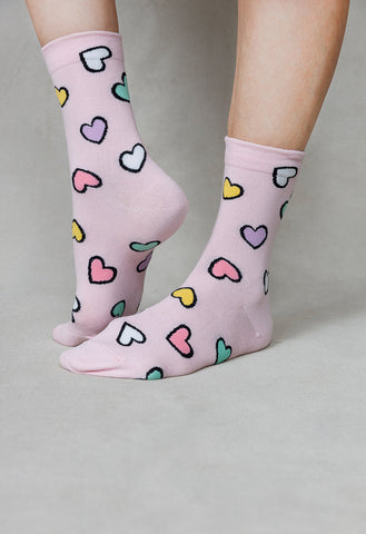 All Hearts Pink Socks