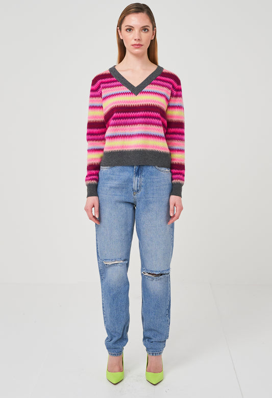 Lottie Fairisle V-neck Sweater