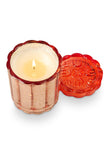 Blood Orange Dahlia Flourish Glass Candle