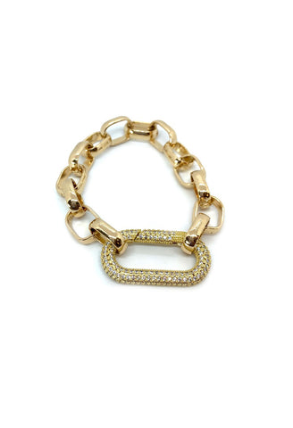 Jocelyn Kennedy - Chunky Gold and Crystal Carabiner Bracelet