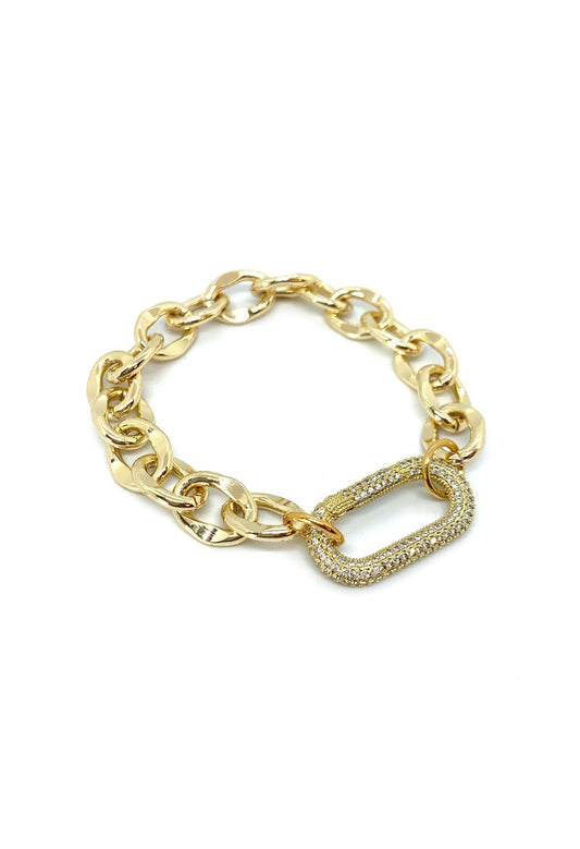 Jocelyn Kennedy - Gold with Crystal Carabiner Bracelet