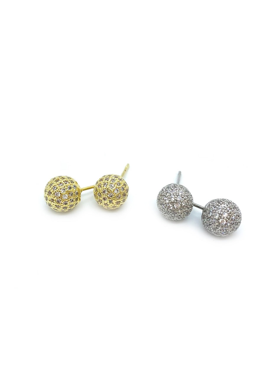 Pave Globe Stud Earring