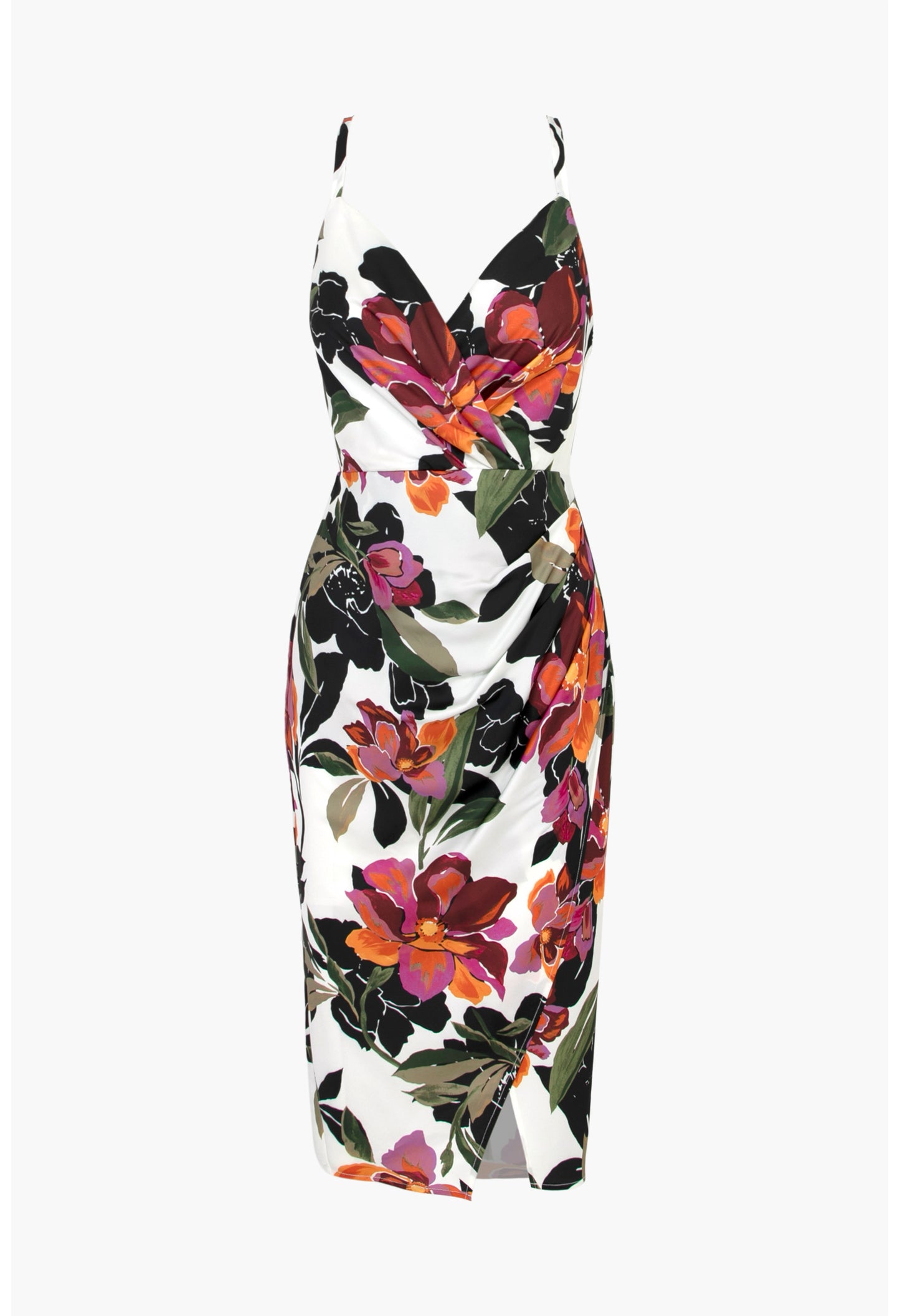 Lydia Tropical Open Back Dress Midi Dress