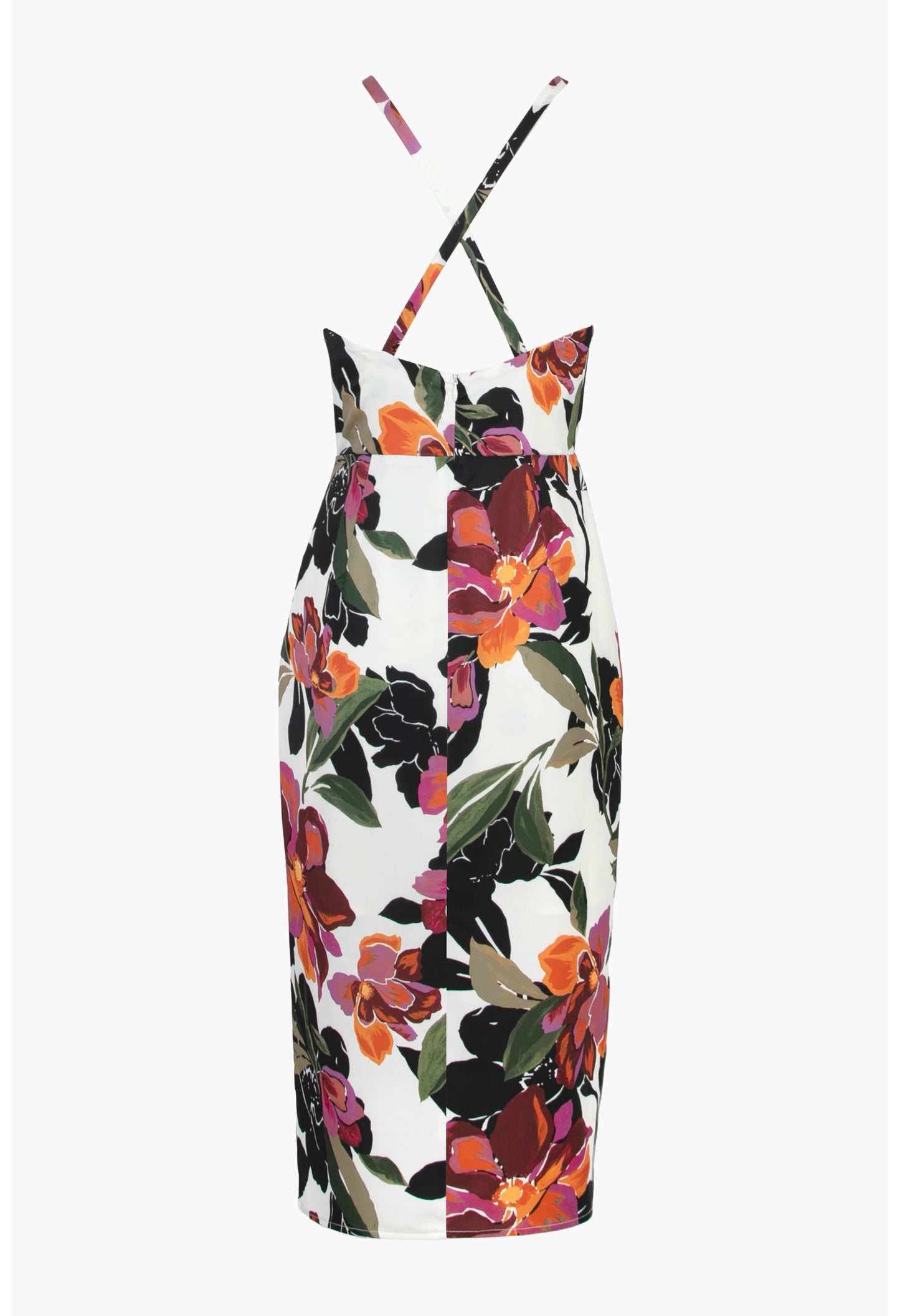 Lydia Tropical Open Back Dress Midi Dress