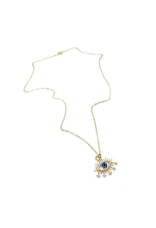 Starred Evil Eye Gold Necklace