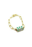 A & E Inspired - Gold Link Bracelet with Hexagon E