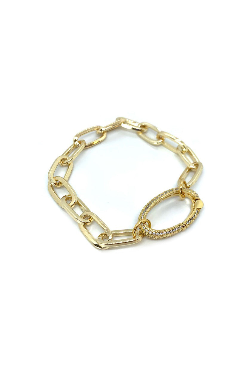 Jocelyn Kennedy - Gold with Crystal Carabiner Bracelet