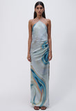 Hansel Marble Printed Satin Gown