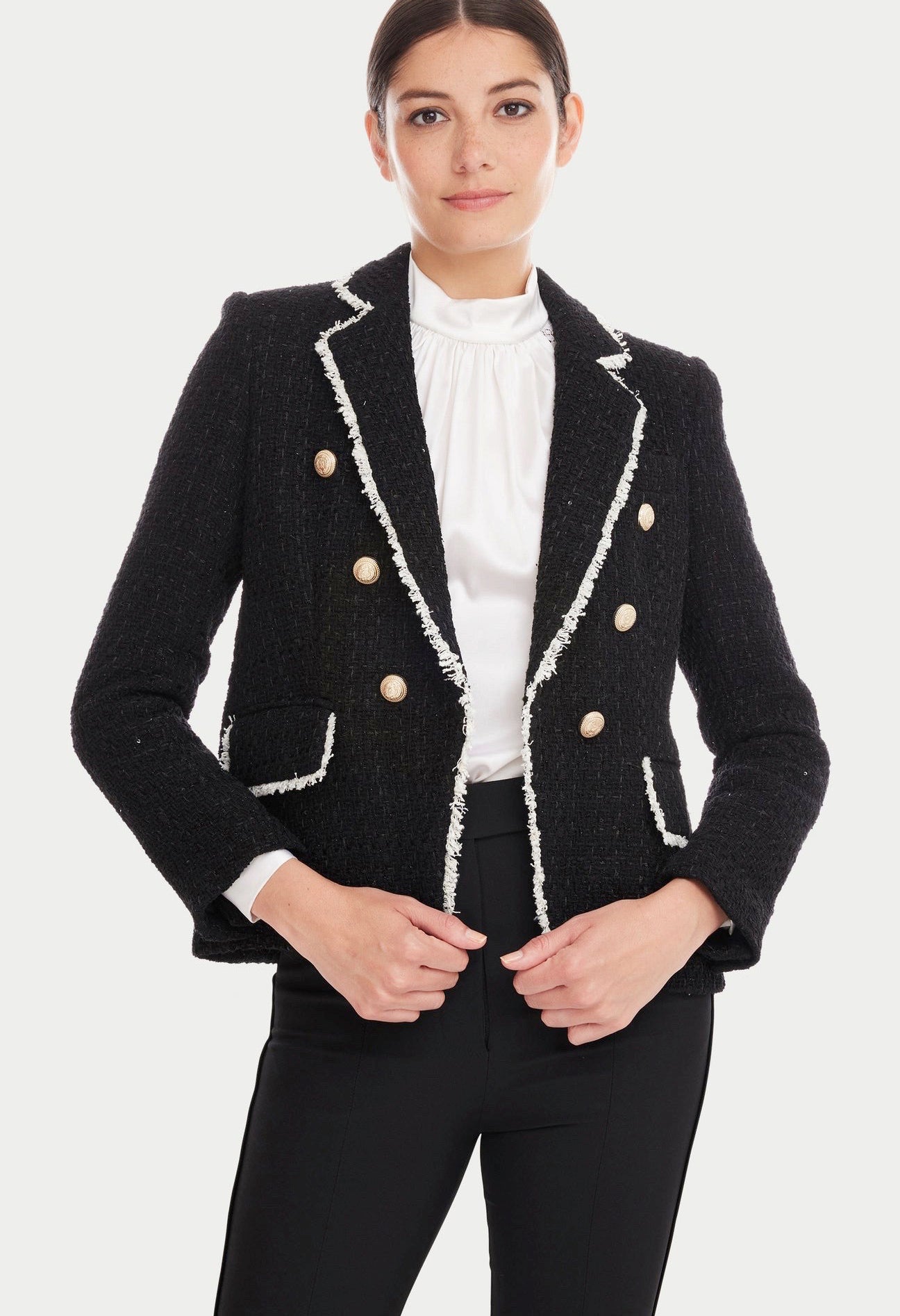 Lila Contrast Tweed Blazer