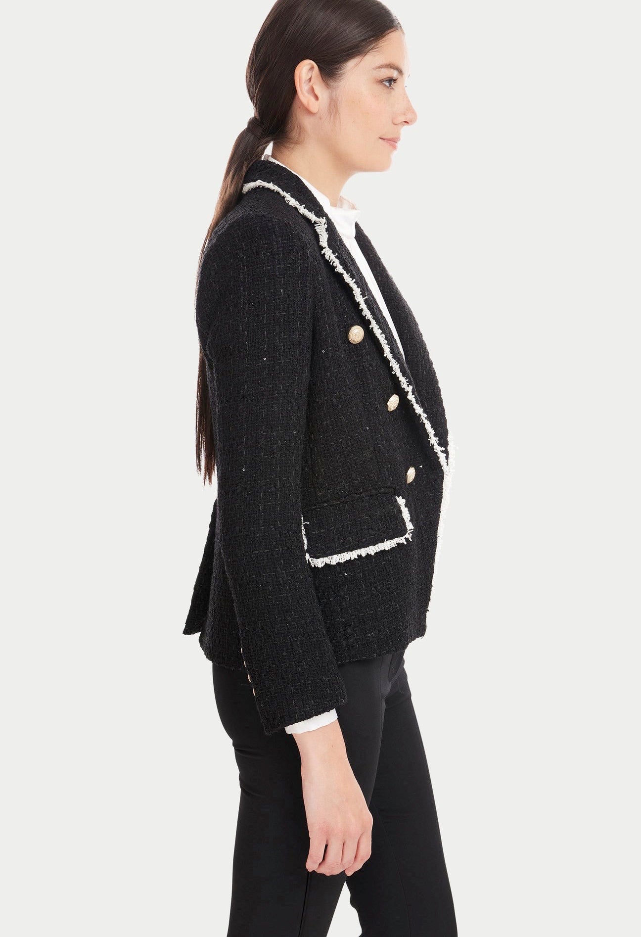 Lila Contrast Tweed Blazer