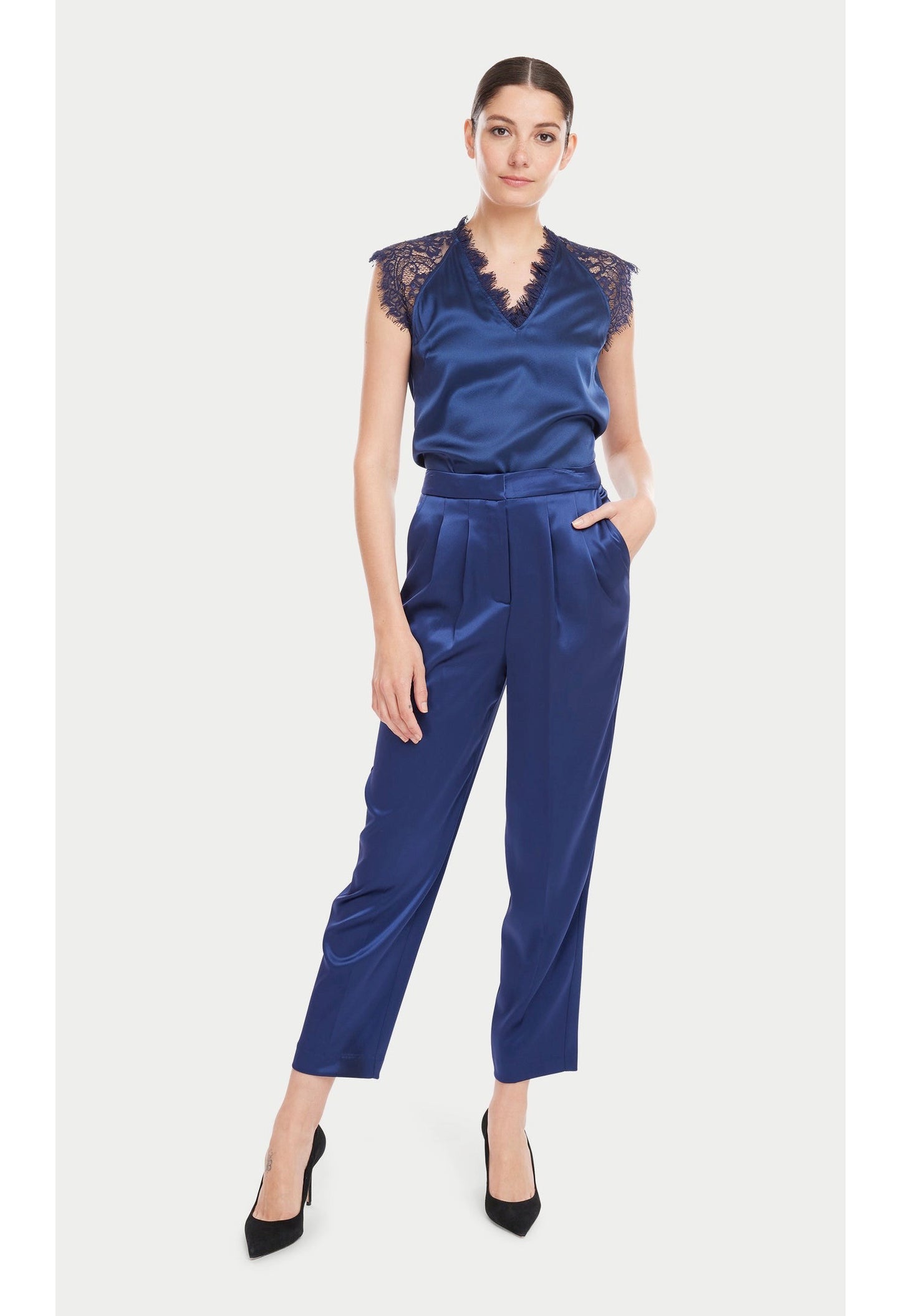 Portia Pleated Satin Pant