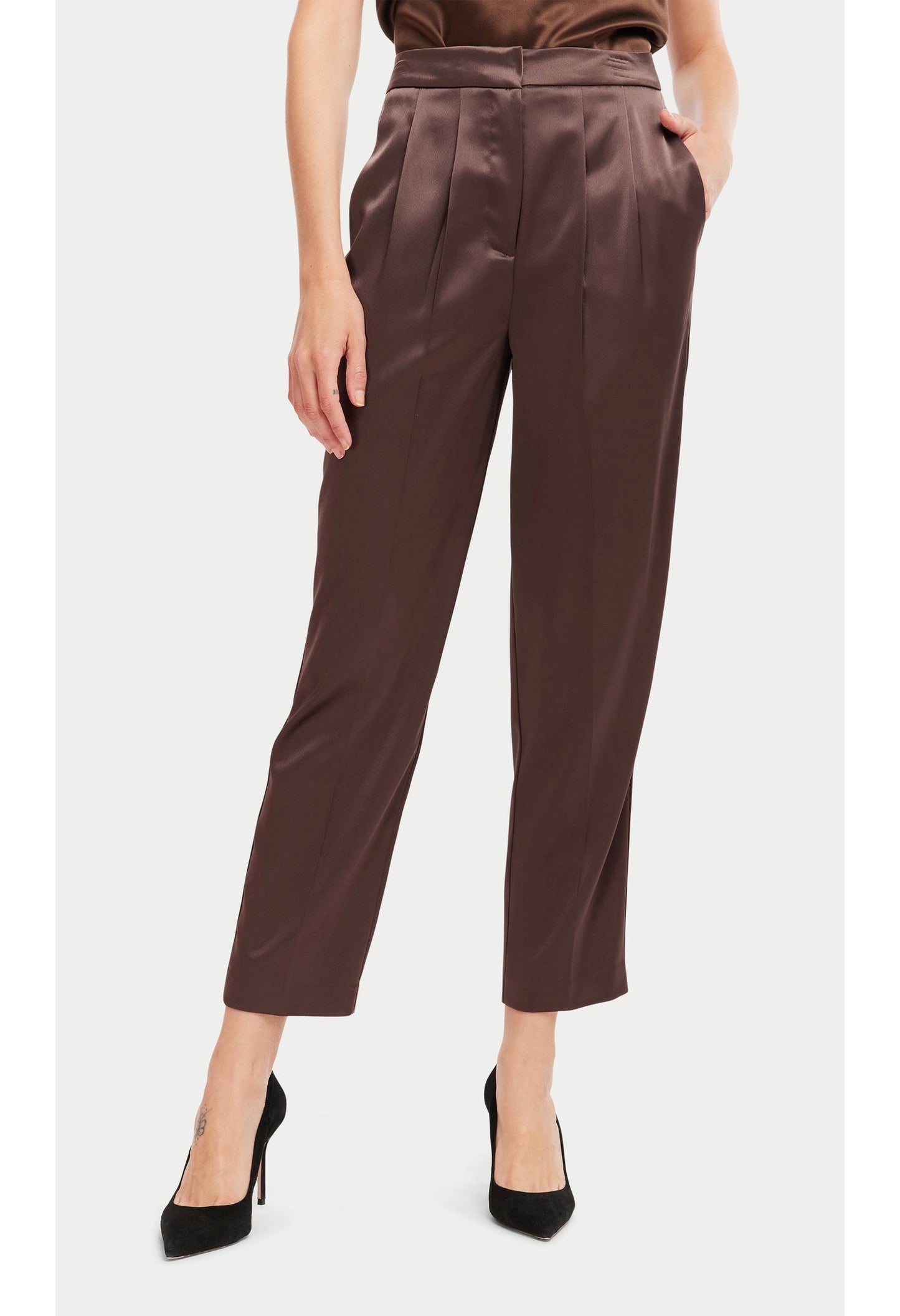 Portia Pleated Satin Pant