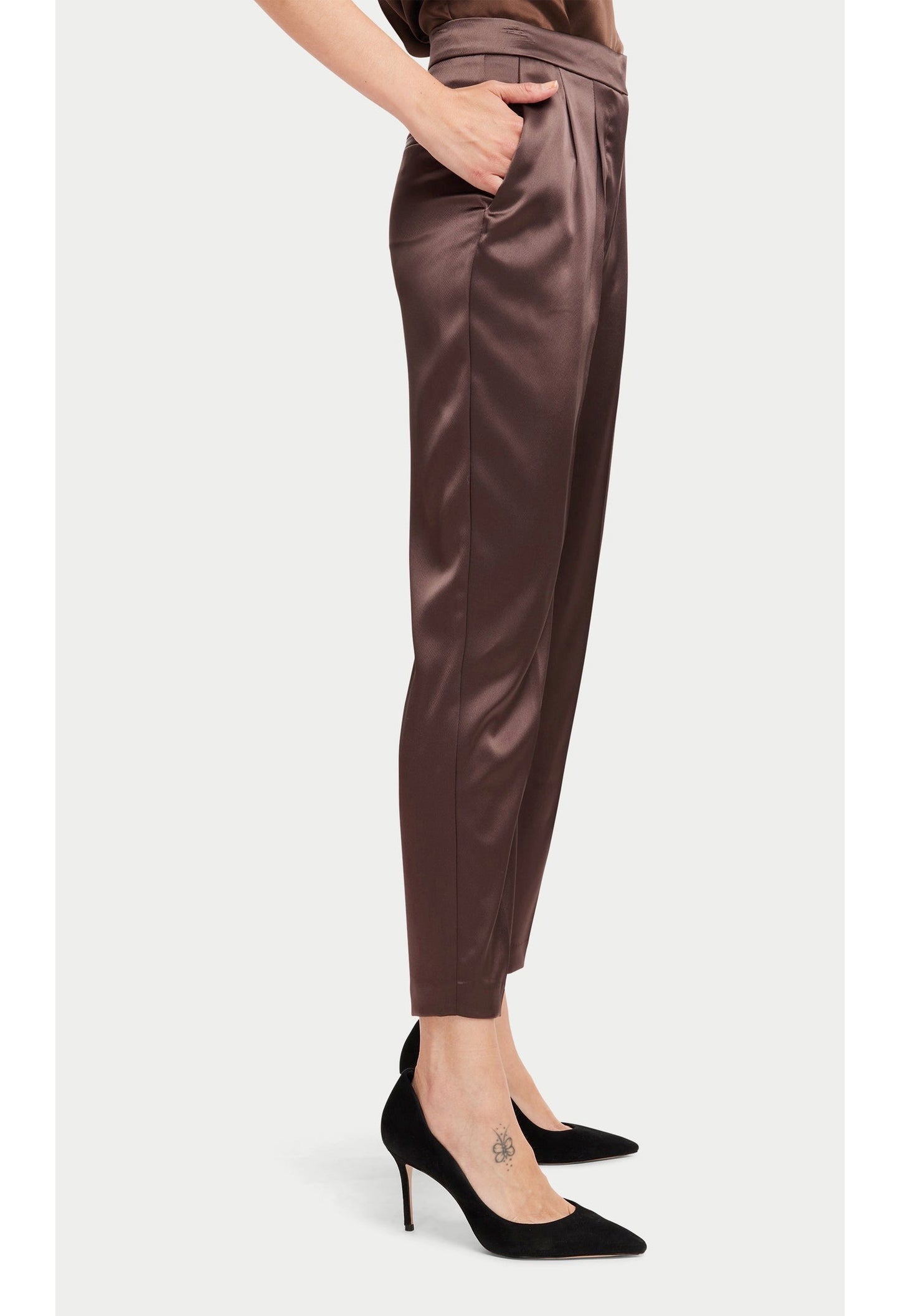 Portia Pleated Satin Pant