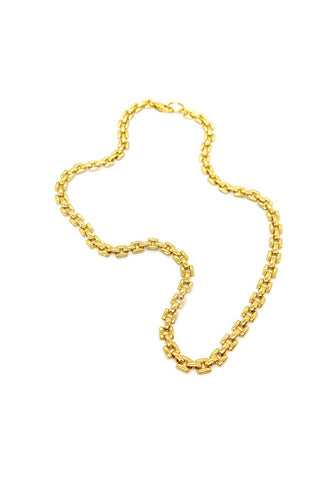 Bold Square Link Gold Necklace
