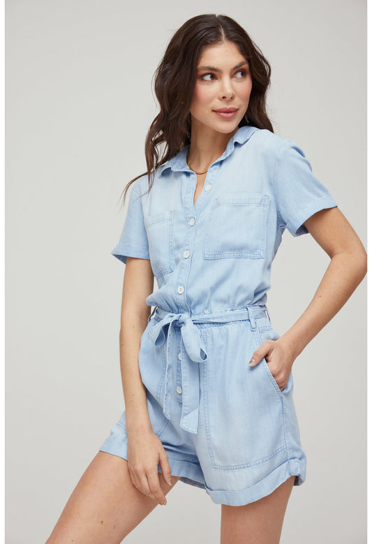 Rolled Hem Utility Romper