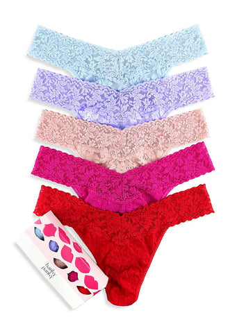 Hanky Panky - Valentine's Day 5-Pack Original-Rise Lace Thongs