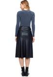 Gal Vegan Soft Leather Midi Skirt